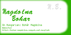 magdolna bohar business card